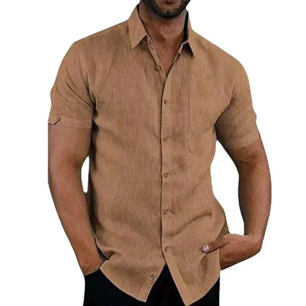 Hommes - Chemise en lin - Élégante et légère - Style décontracté - Idéale pour l'été