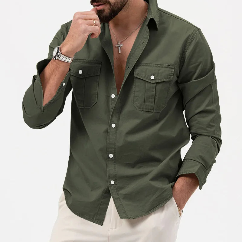 Hommes - Chemise décontractée - Tissu en coton doux - Style quotidien confortable et élégant