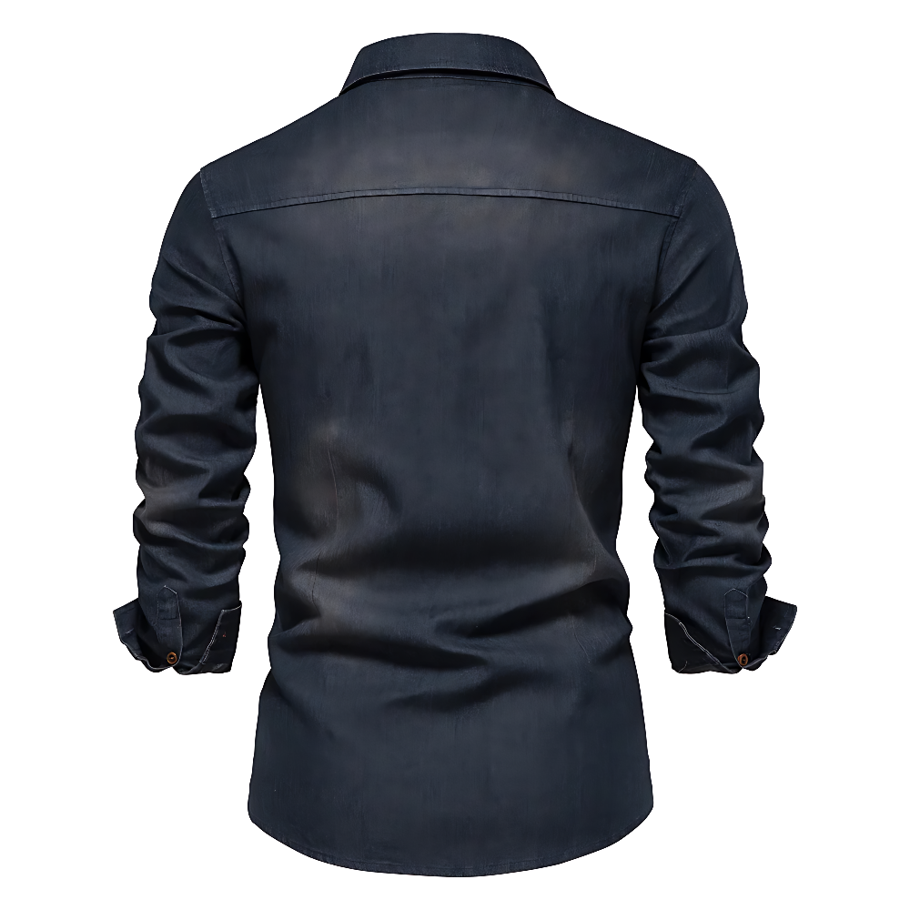 Homme - Chemise en adaptatif - Denim de coton Coupe ajustée pour le confort et le style - Parfaite pour les tenues décontractées
