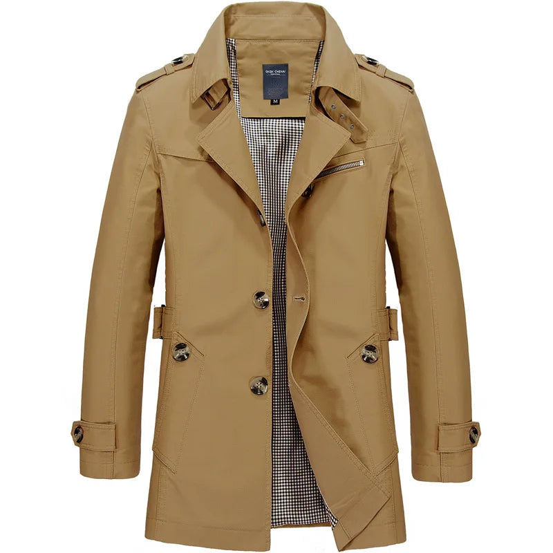 Hommes - Trench-coat croisé - Ceinturé - Manteau imperméable élégant pour chaque saison