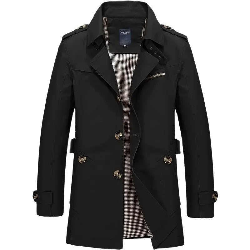 Hommes - Trench-coat croisé - Ceinturé - Manteau imperméable élégant pour chaque saison