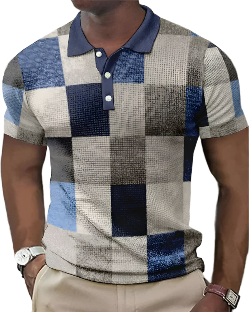 Hommes - Polo à carreaux - Coton - Élégance décontractée pour toutes les occasions