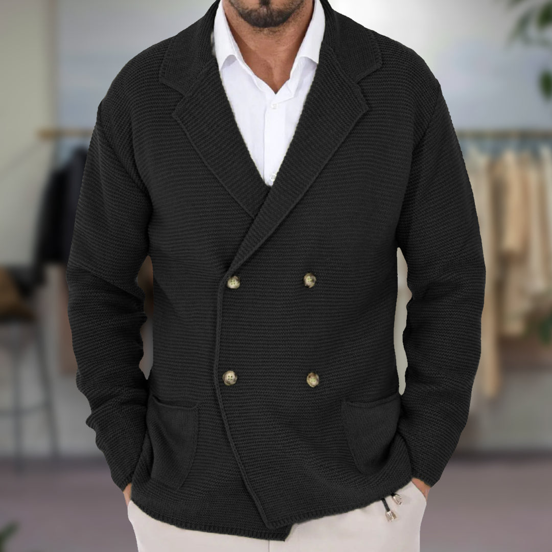 Hommes - Cardigan - Tricot - Blazer à double boutonnage élégant - Vêtement tendance pour le style décontracté