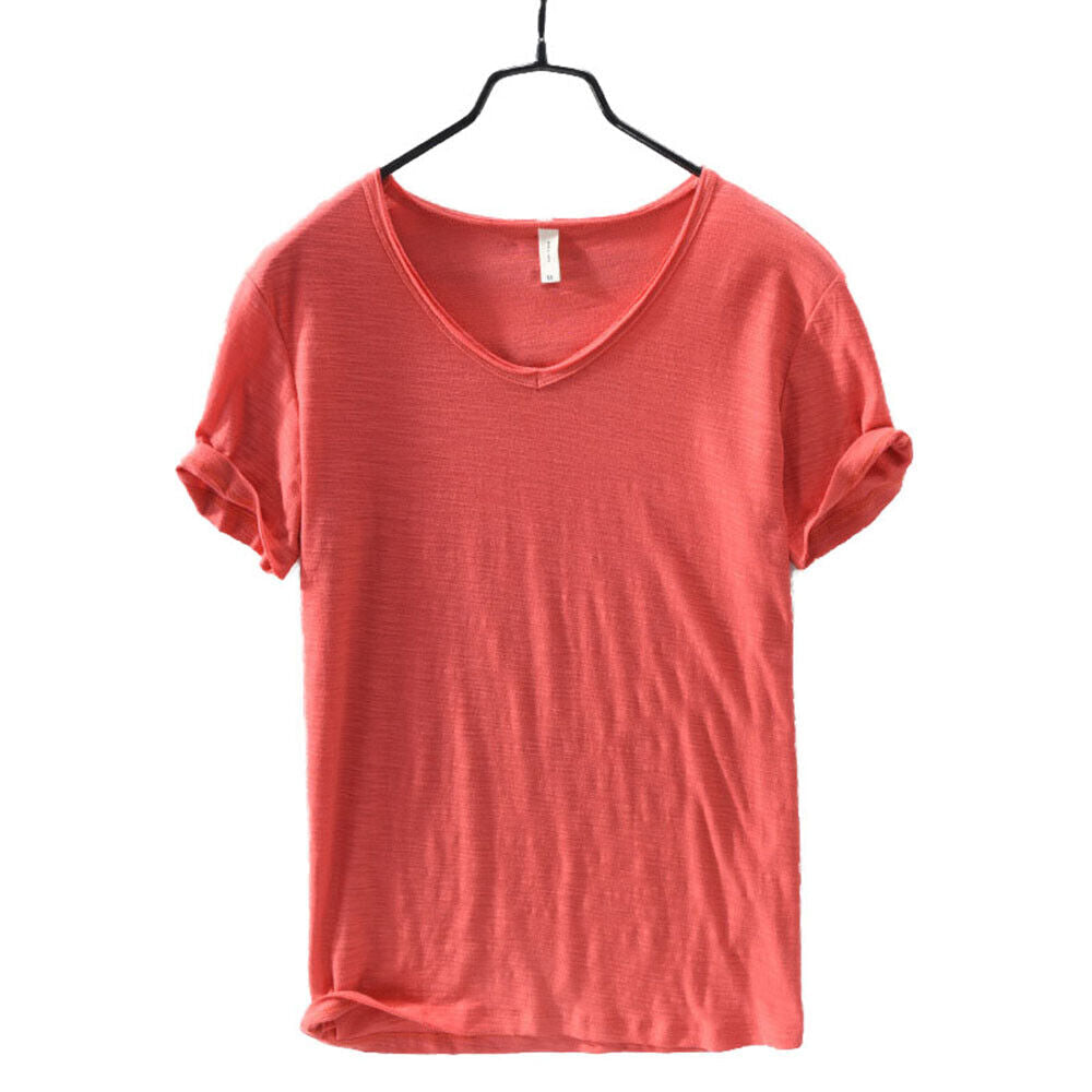 Hommes - Chemise à col en V - Mélange coton-linium - Élégance décontractée pour toutes les occasions