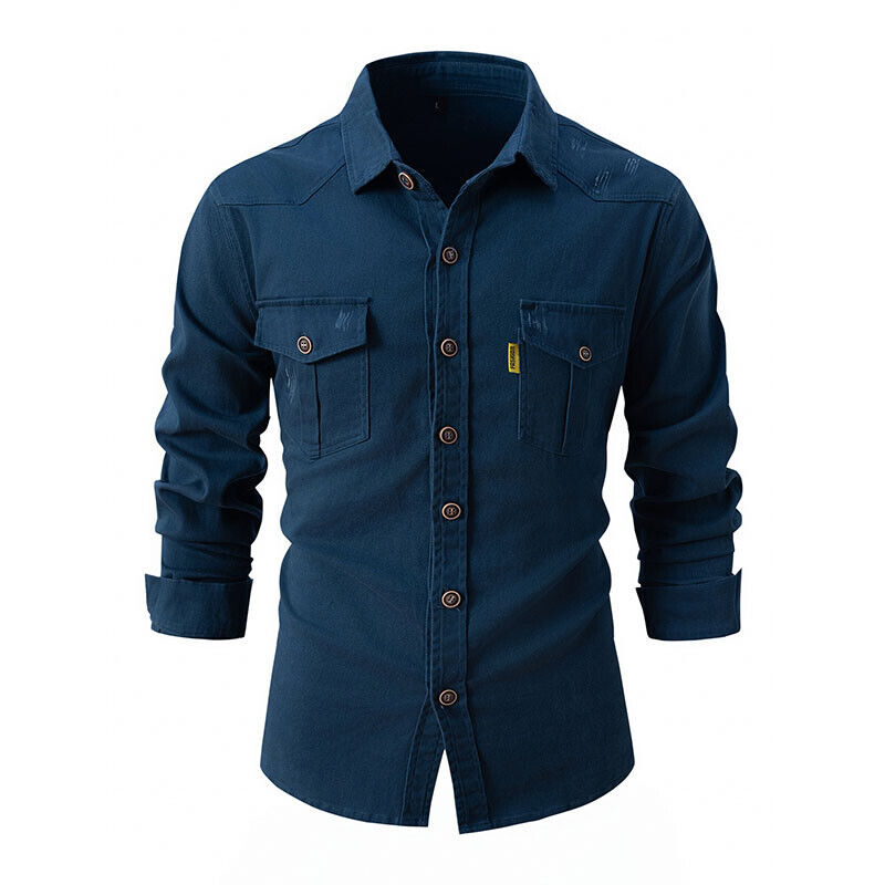 Hommes - Chemise Décontractée - Mélange de Coton - Idéale pour un Style Quotidien
