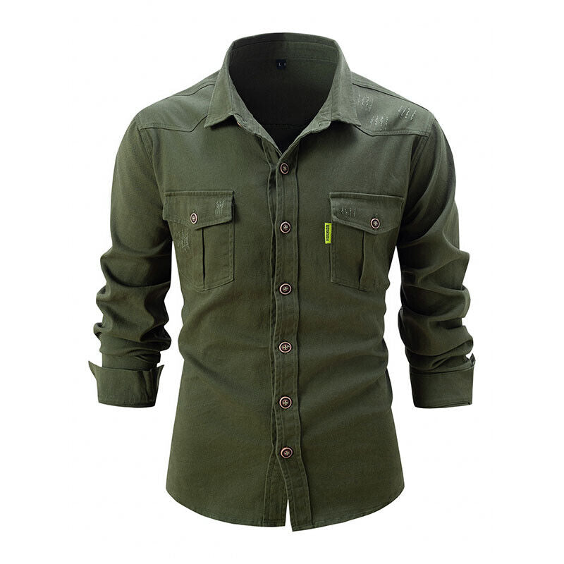 Hommes - Chemise Décontractée - Mélange de Coton - Idéale pour un Style Quotidien