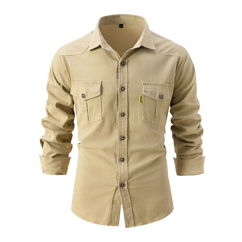 Hommes - Chemise Décontractée - Mélange de Coton - Idéale pour un Style Quotidien