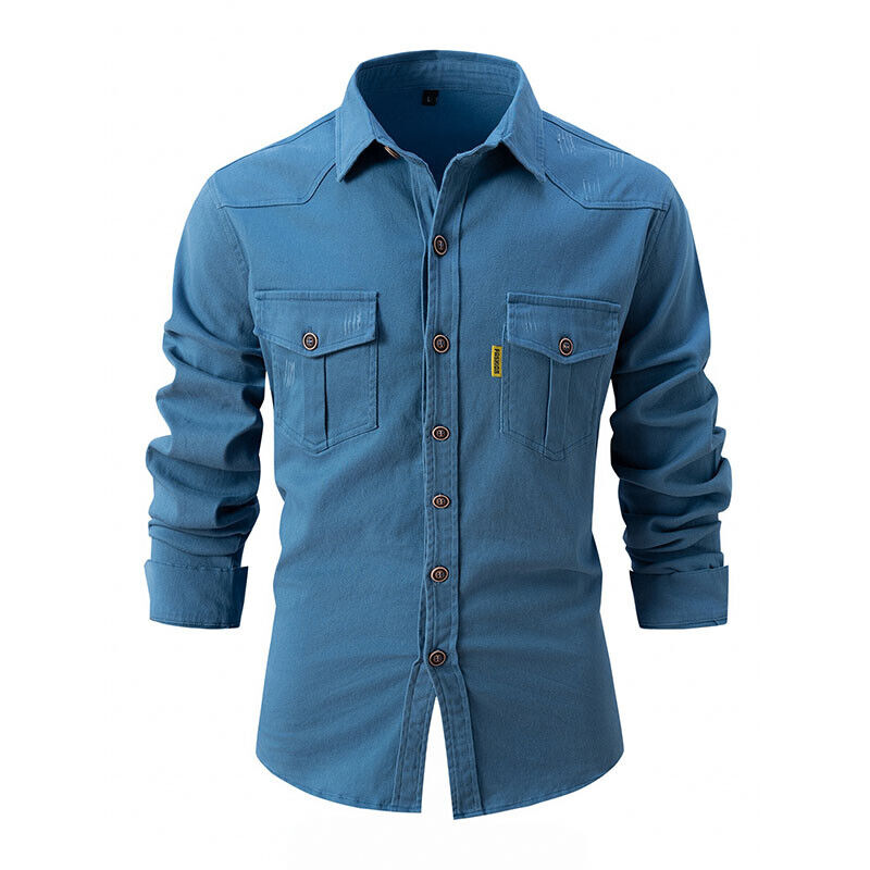 Hommes - Chemise Décontractée - Mélange de Coton - Idéale pour un Style Quotidien