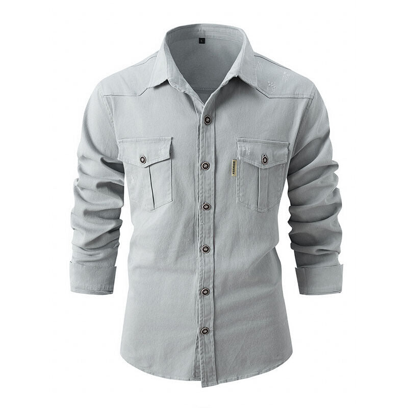 Hommes - Chemise Décontractée - Mélange de Coton - Idéale pour un Style Quotidien