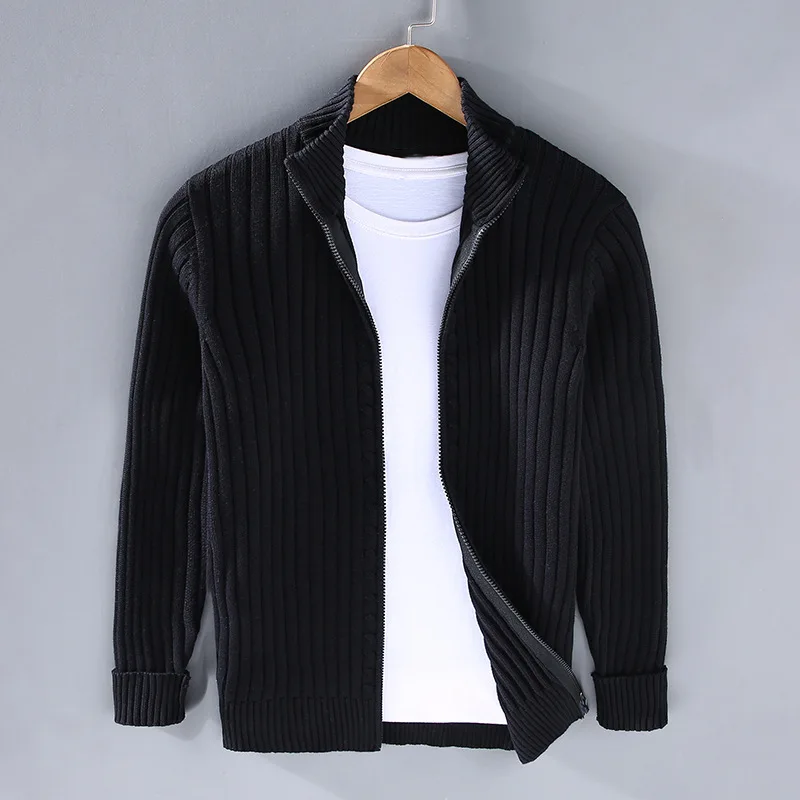 Hommes - Cardigan en tricot côtelé - Maille côtelée - Ouvert sur le devant - Élégance et confort au quotidien