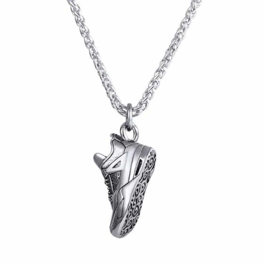 Homme - Collier Pendentif Chaussure de Course - Bijou Stylé en Métal - Accessoire Sportif Unique