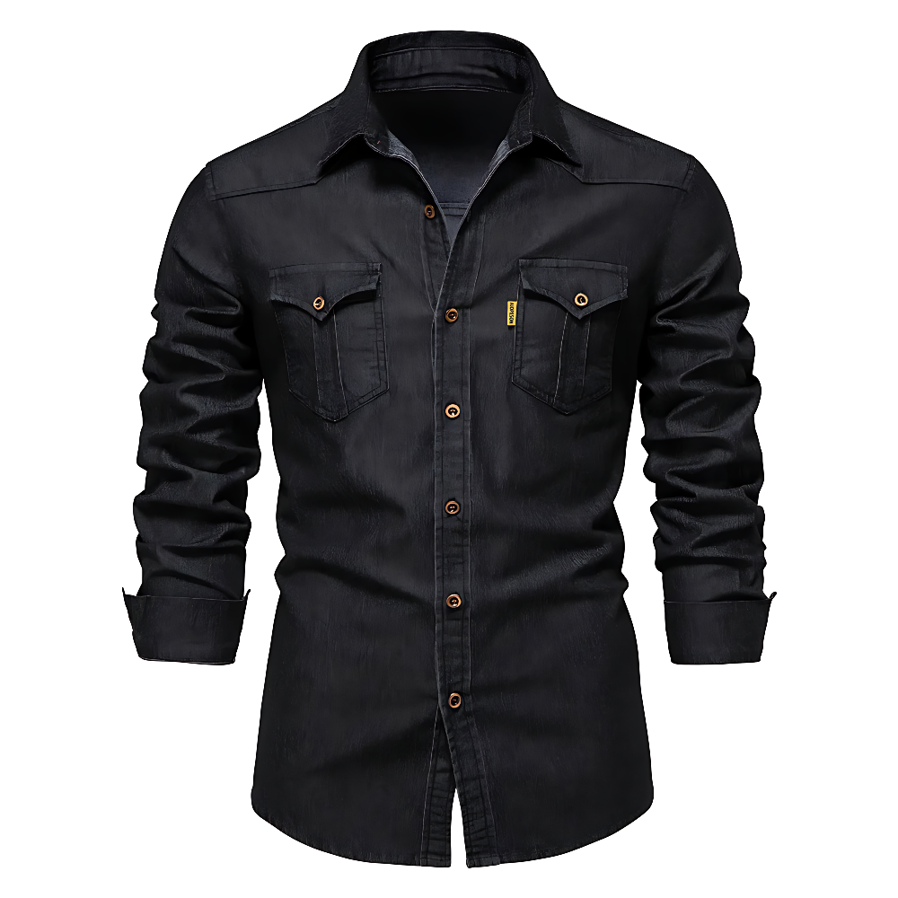 Homme - Chemise en adaptatif - Denim de coton Coupe ajustée pour le confort et le style - Parfaite pour les tenues décontractées