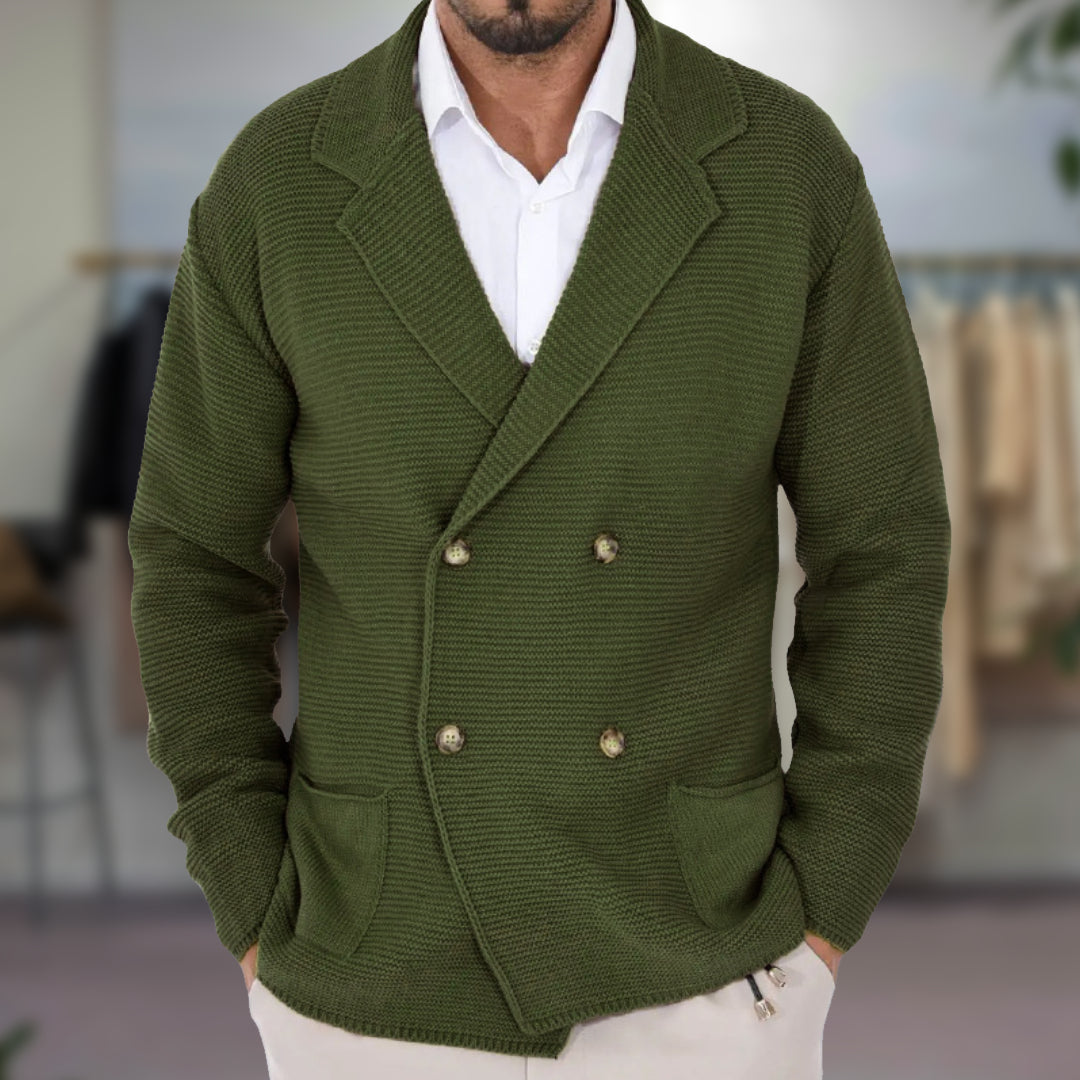 Hommes - Cardigan - Tricot - Blazer à double boutonnage élégant - Vêtement tendance pour le style décontracté
