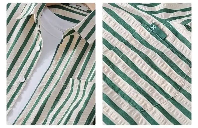 Hommes - Chemise à rayures - Mélange de coton doux - Élégante chemise décontractée pour toutes les occasions