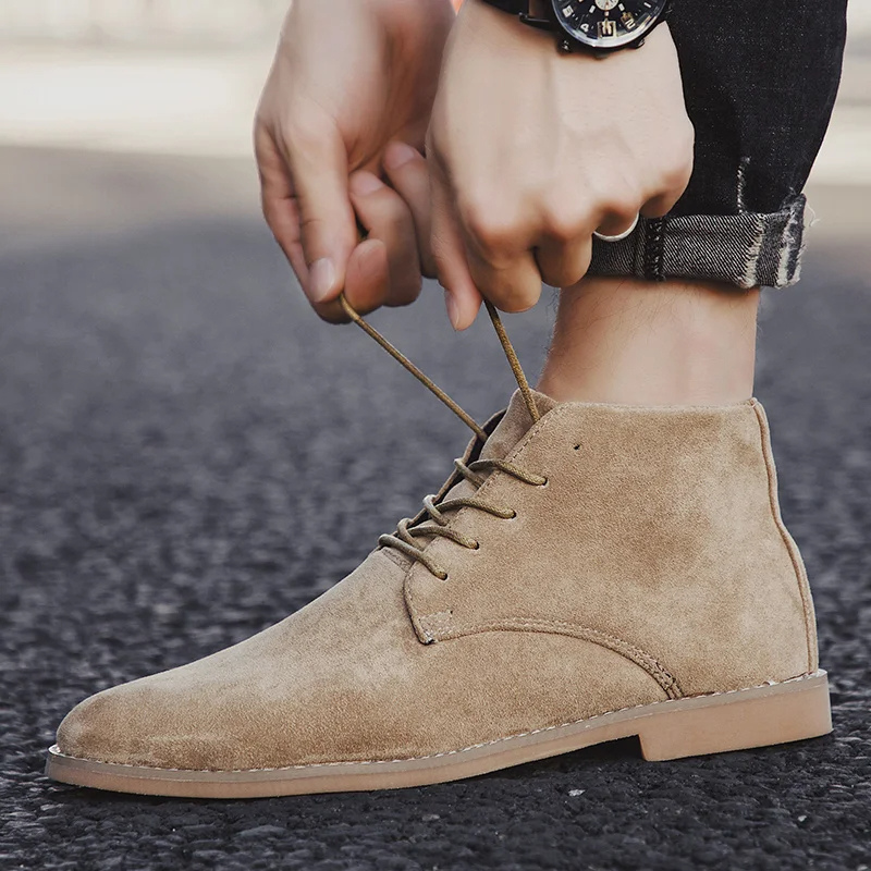Hommes - bottines élégantes - Bottes en daim de haute qualité pour hommes