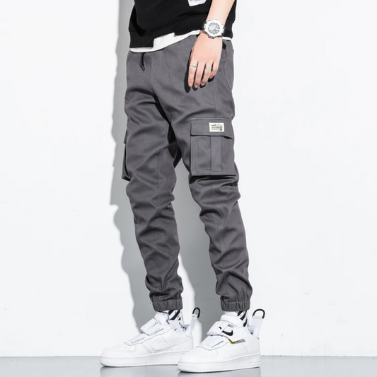 Hommes - Pantalon cargo grande taille - Cordon de serrage, poches multiples - Confort et commodité