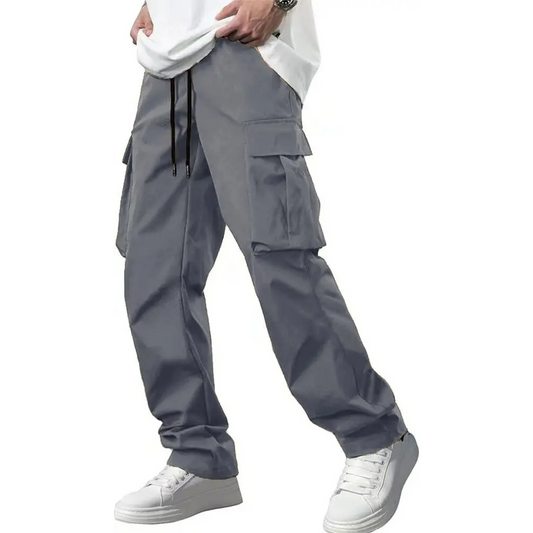 Hommes - Pantalon cargo à taille haute - jambe droite - Confortable et pratique