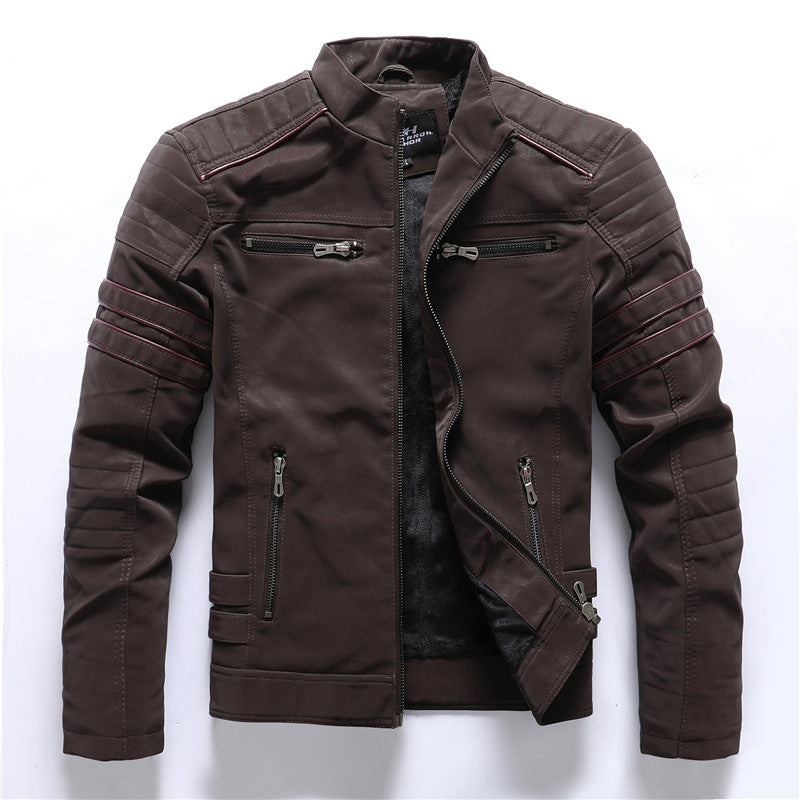 Hommes - Veste de motard élégante - Matière résistante - Fermeture zippée - Style tendance pour toutes les occasions