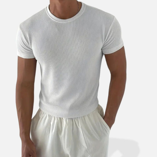 Hommes - T-Shirt Sportif Slim Fit - Mélange de Coton Confortable - Idéal pour les Activités Sportives