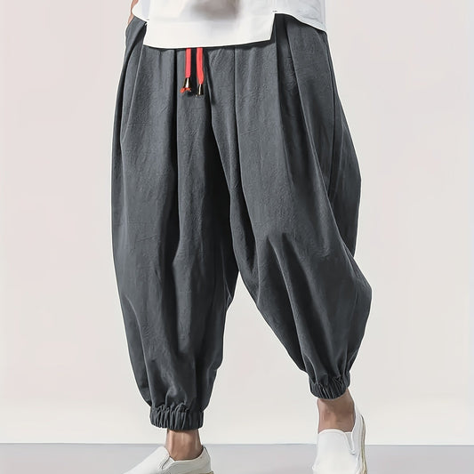 Homme - Pantalon de harem - Lin léger - Confortable et élégant pour un look décontracté