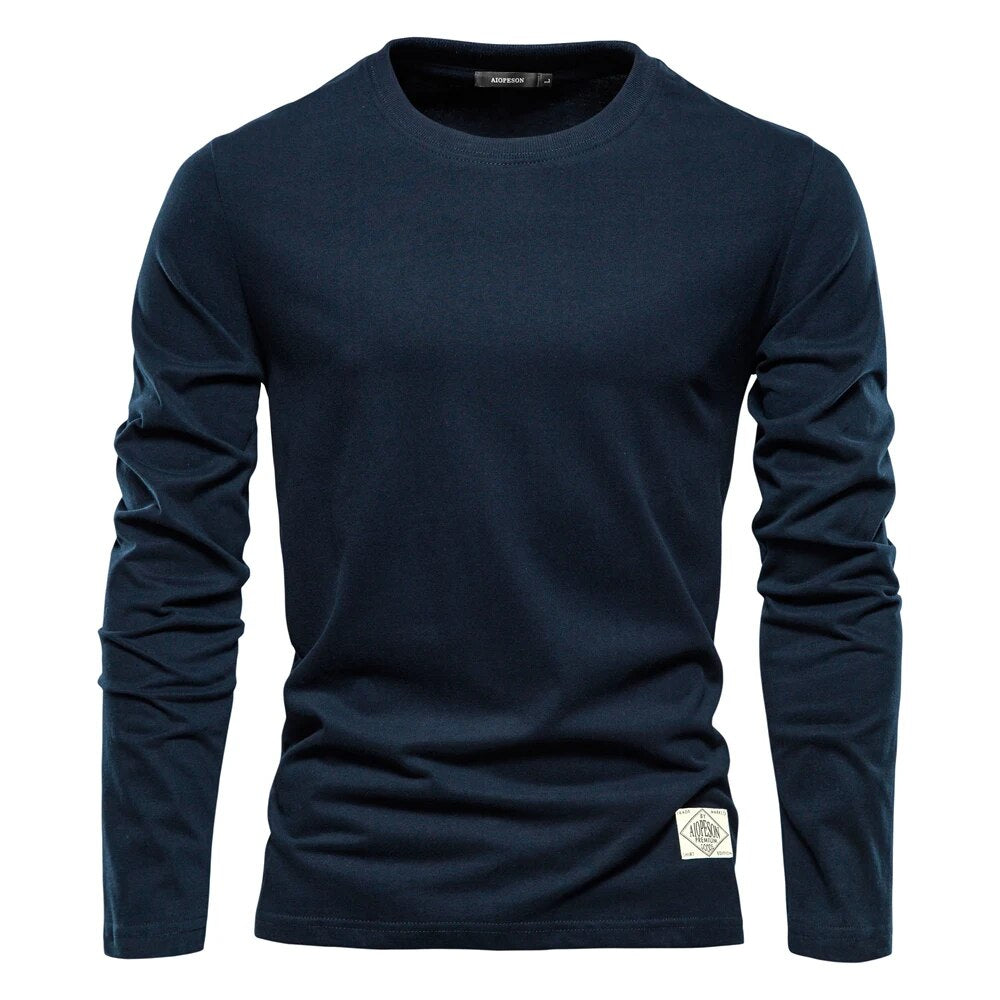 Hommes - Chemise décontractée à manches longues en coton - Confortable et élégante pour un look décontracté