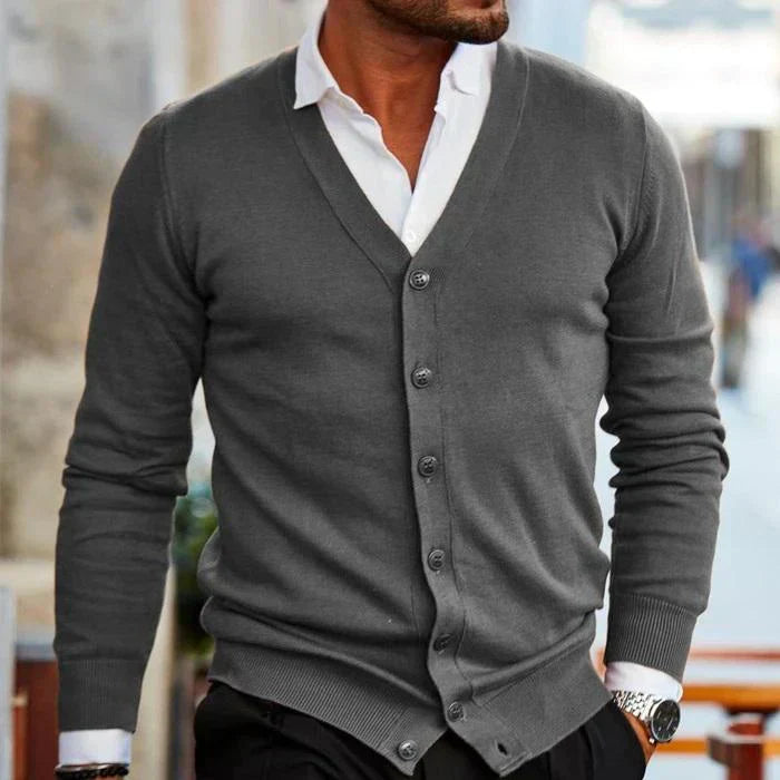 Hommes - Cardigan slim - V - Poches pratiques - Élégance décontractée pour toutes les occasions