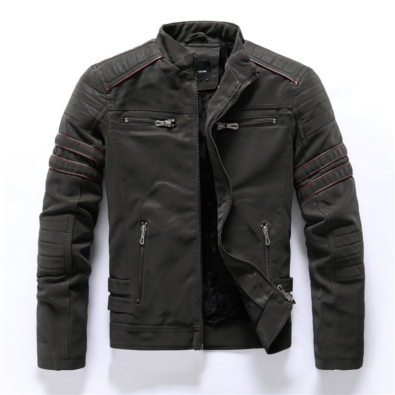 Hommes - Veste de motard élégante - Matière résistante - Fermeture zippée - Style tendance pour toutes les occasions