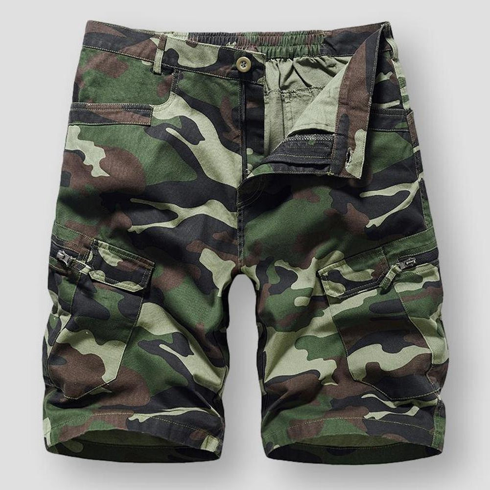 Hommes - Short Cargo Camo - Mélange de coton confortable - Short utilitaire pour aventures en plein air