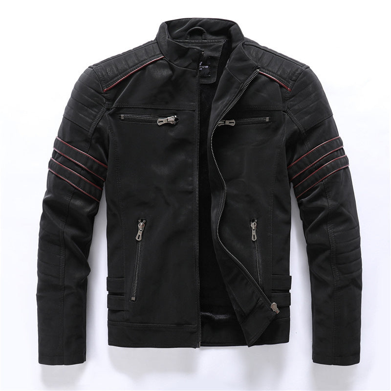 Hommes - Veste de motard élégante - Matière résistante - Fermeture zippée - Style tendance pour toutes les occasions