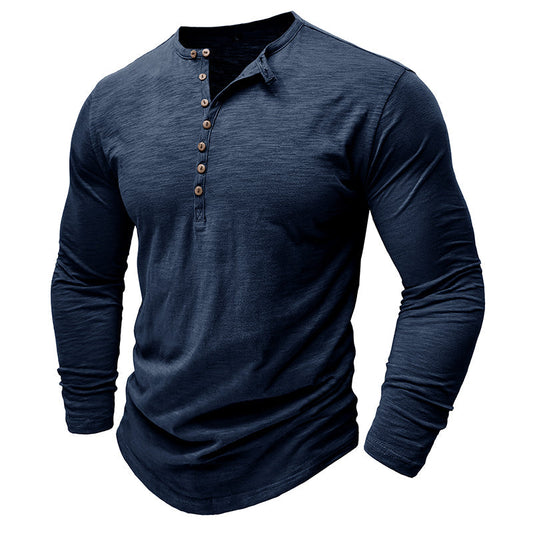 Hommes - Henley à manches longues - Coton doux - Chemise décontractée confortable pour tous les jours
