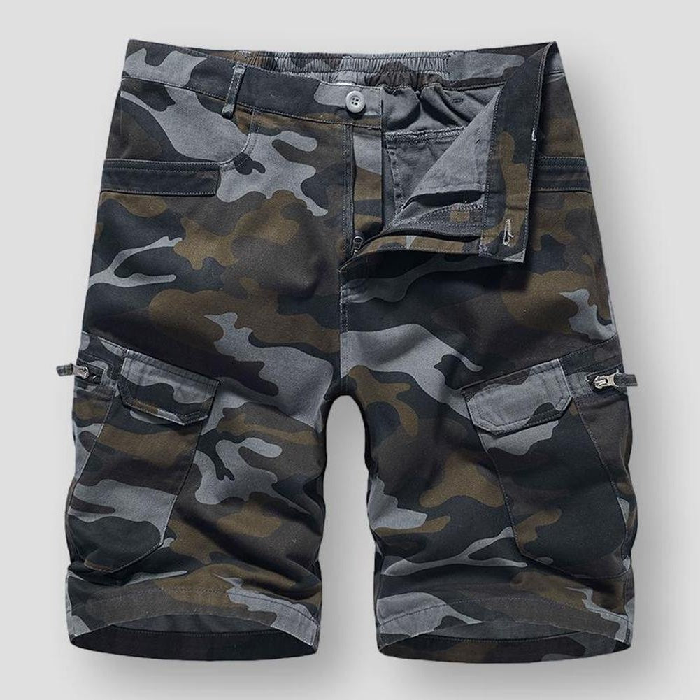 Hommes - Short Cargo Camo - Mélange de coton confortable - Short utilitaire pour aventures en plein air