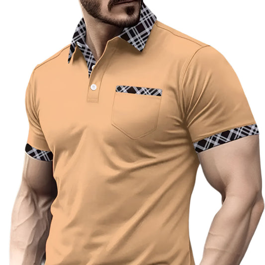 Hommes - Chemise de golf à carreaux - Coton - Coupe respirante et élégante - Idéale pour le parcours