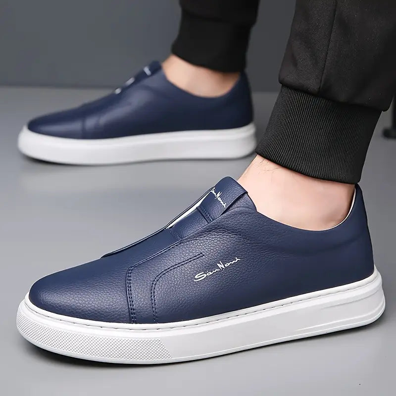 Hommes - Baskets à enfiler en toile - Cuir - Chaussures décontractées confortables pour un style décontracté