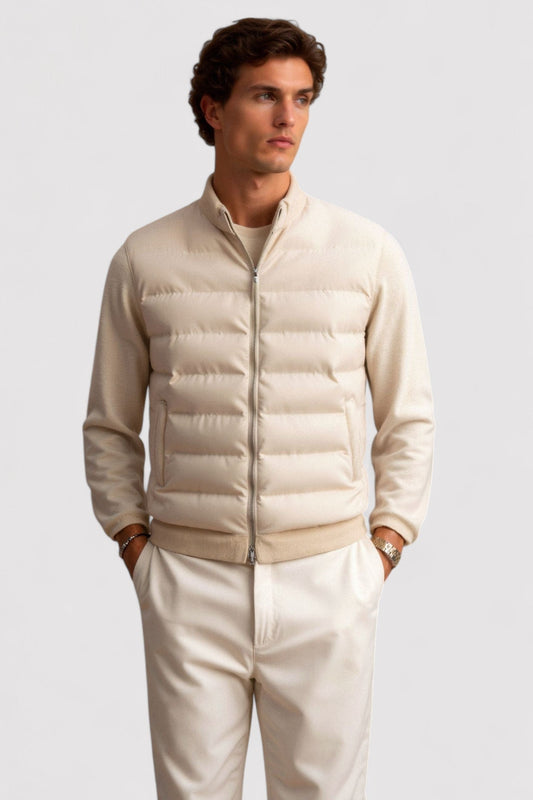 Hommes - Gilet d'affaires haut de gamme - Mélange de tissu - Col montant - Vêtement chic pour les occasions formelles