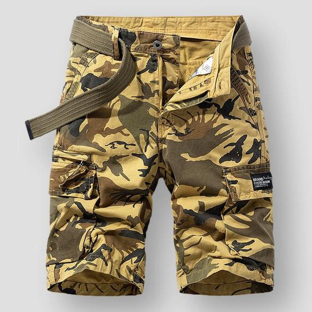 Hommes - Short cargo - Mélange de coton confortable - Style estival polyvalent pour les aventures en plein air