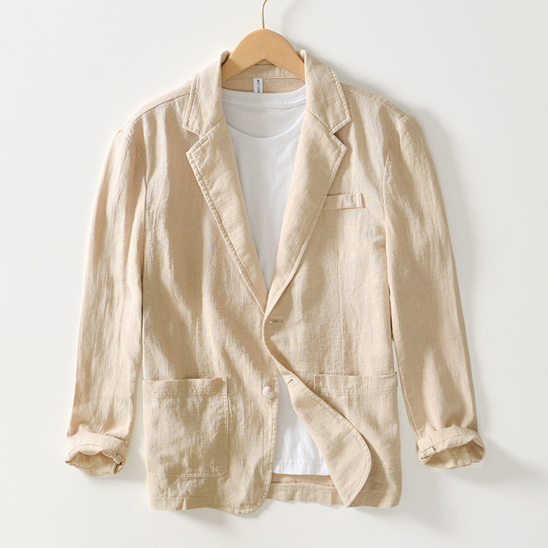 Hommes - Veste blazer - Légère en lin - Vêtements d'extérieur décontractés pour l'été - Mode estivale élégante