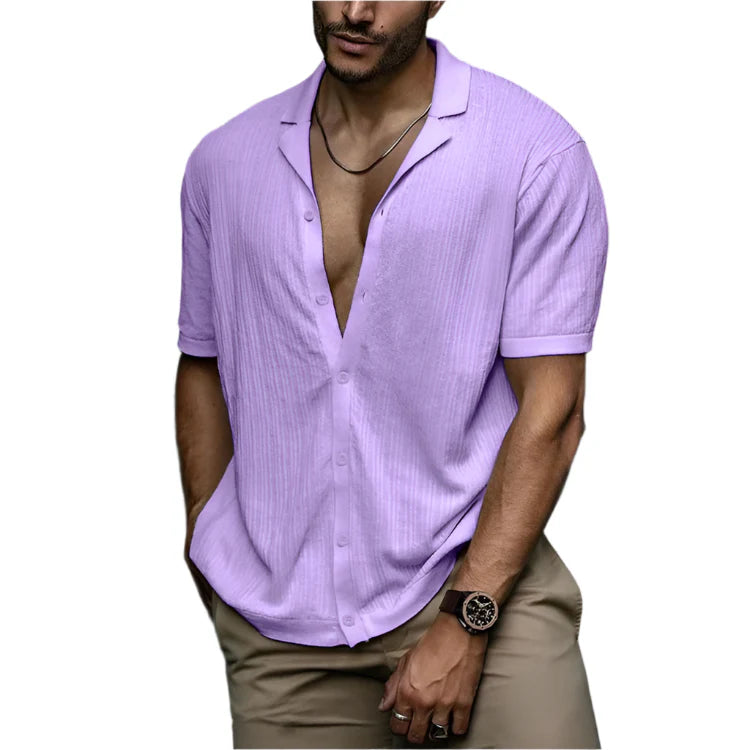 Hommes - Chemise d'été en tricot - Douce et respirante - Confortable et stylée