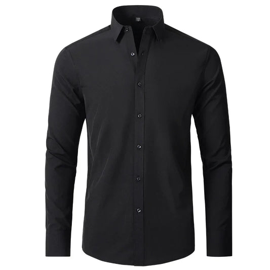 Hommes - Chemise boutonnée infroissable - Tissu respirant Coupe classique - Élégance et confort au quotidien