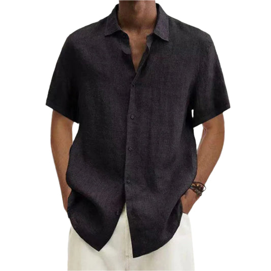 Homme - Chemise à boutons oversize - Coton - Manches courtes - Style décontracté pour un look tendance