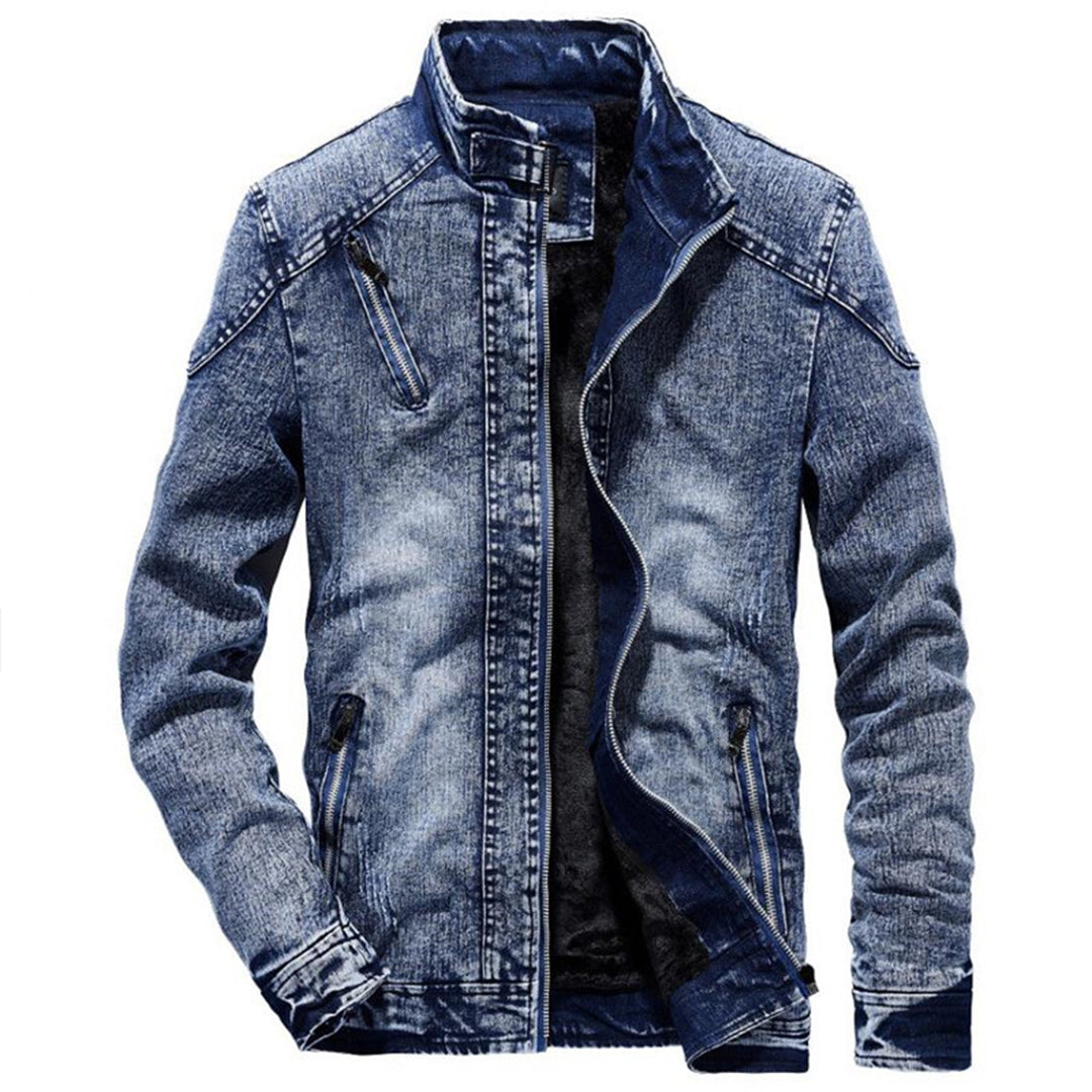 Hommes - Veste décontractée - Jean - Col montant - Indispensable pour l'été et le style décontracté