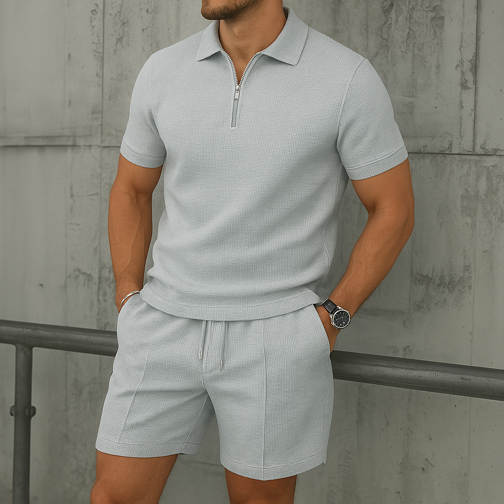 Hommes - Polo - Demi-zip - Polyester souple et respirant - Mode classique et confortable
