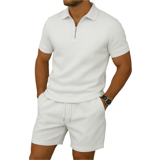 Hommes - Polo - Demi-zip - Polyester souple et respirant - Mode classique et confortable