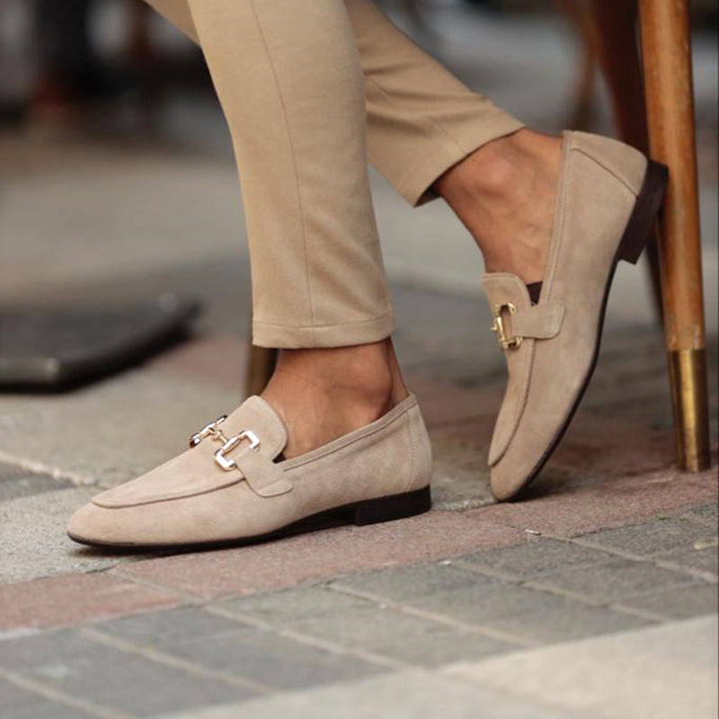 Hommes - Mocassins - Daim - Détail élégant du mors - Chaussures semi-formelles stylées pour un look raffiné