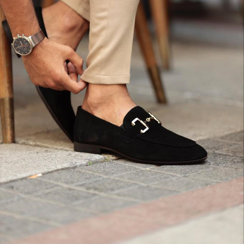 Hommes - Mocassins - Daim - Détail élégant du mors - Chaussures semi-formelles stylées pour un look raffiné