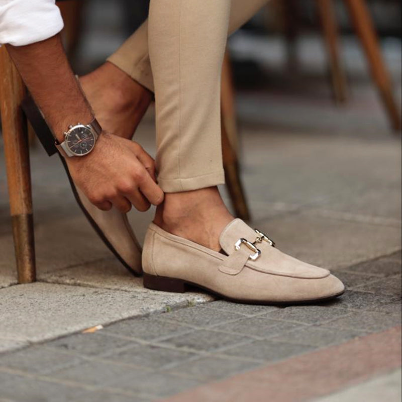 Hommes - Mocassins - Daim - Détail élégant du mors - Chaussures semi-formelles stylées pour un look raffiné