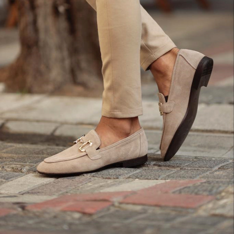 Hommes - Mocassins - Daim - Détail élégant du mors - Chaussures semi-formelles stylées pour un look raffiné