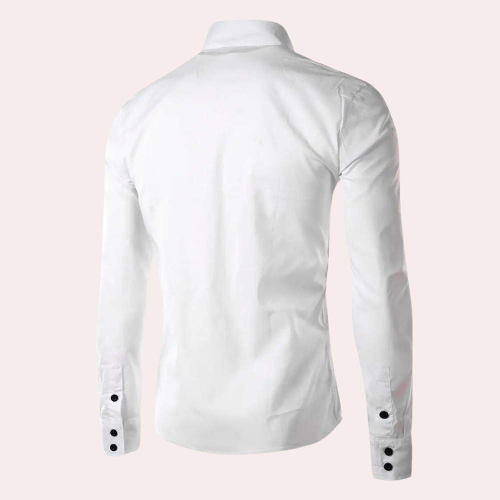 Hommes - Chemise habillée - Tissu durable  - Slim Fit à Manches Longues - Polyvalente pour Toutes Occasions