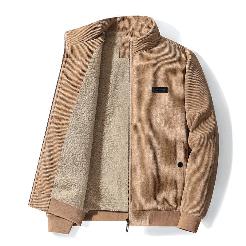 Hommes - Veste d'hiver - Velours côtelé - Doublure chaude - Style vintage élégant pour un look tendance