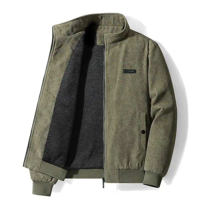 Hommes - Veste d'hiver - Velours côtelé - Doublure chaude - Style vintage élégant pour un look tendance