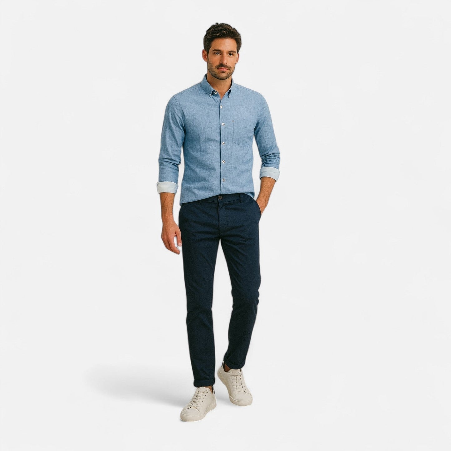 Hommes - Chemise Vintage Classique - Coton Doux - Style Intemporel pour un Look Élégant